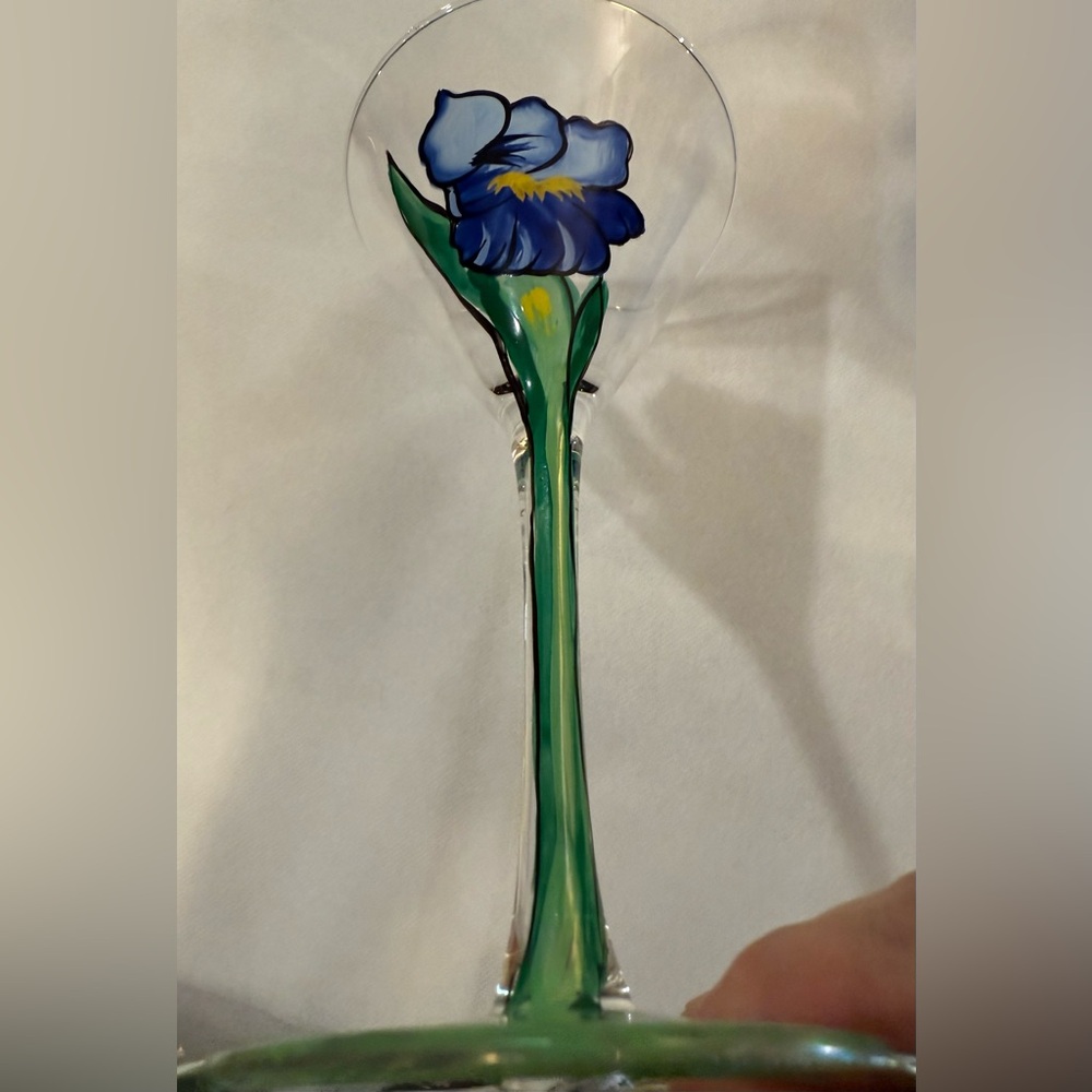 "Magellan Iris" collection artist Debbie Arbizzani Hand-painted blue iris. - Picture 2 of 13